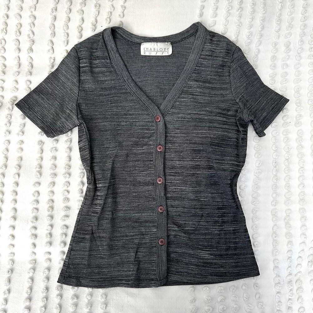 Charlotte Russe gray button up top